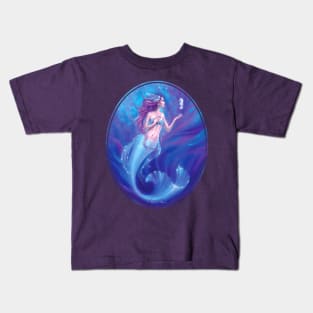 Coral - Mermaid with Seahorse Kids T-Shirt